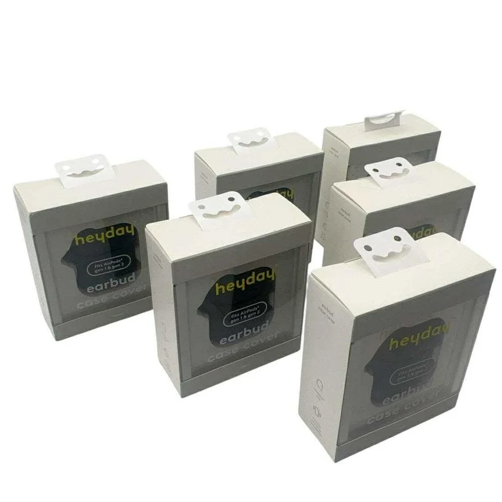 Heyday Black Earbud‎ Case Cover for AirPods Gen 1 & Gen 2 Protective New 6 pack
